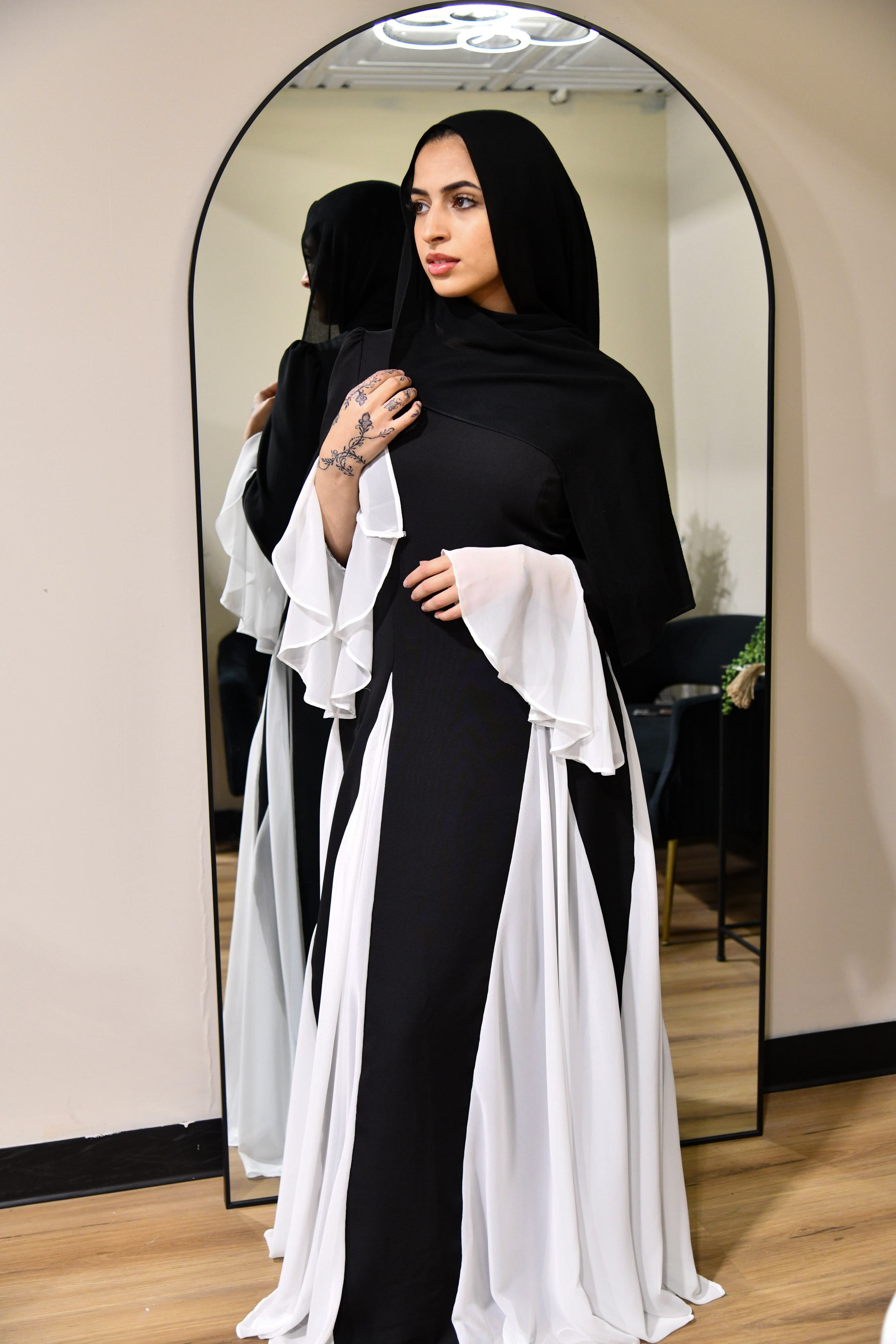 Dual Tone Maxi Dress - Black