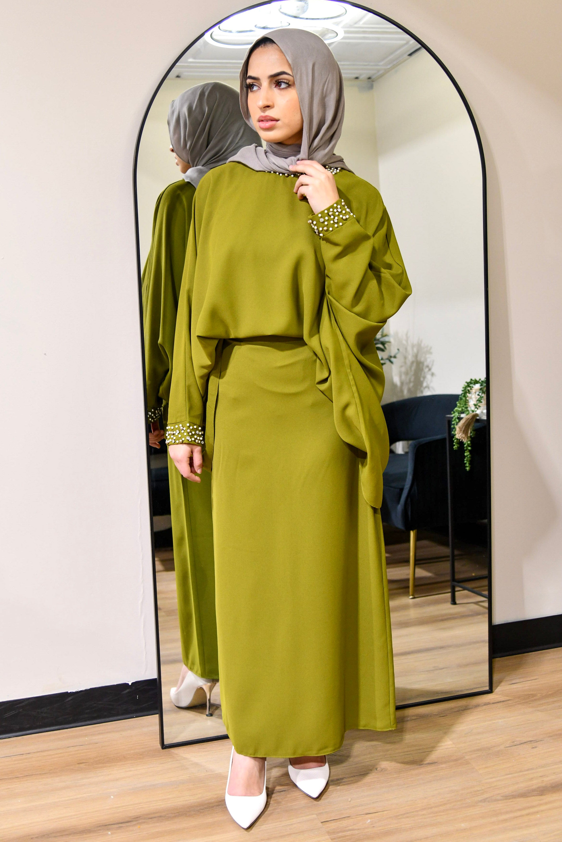 Pearl 2 Piece Skirt Set - Pistachio