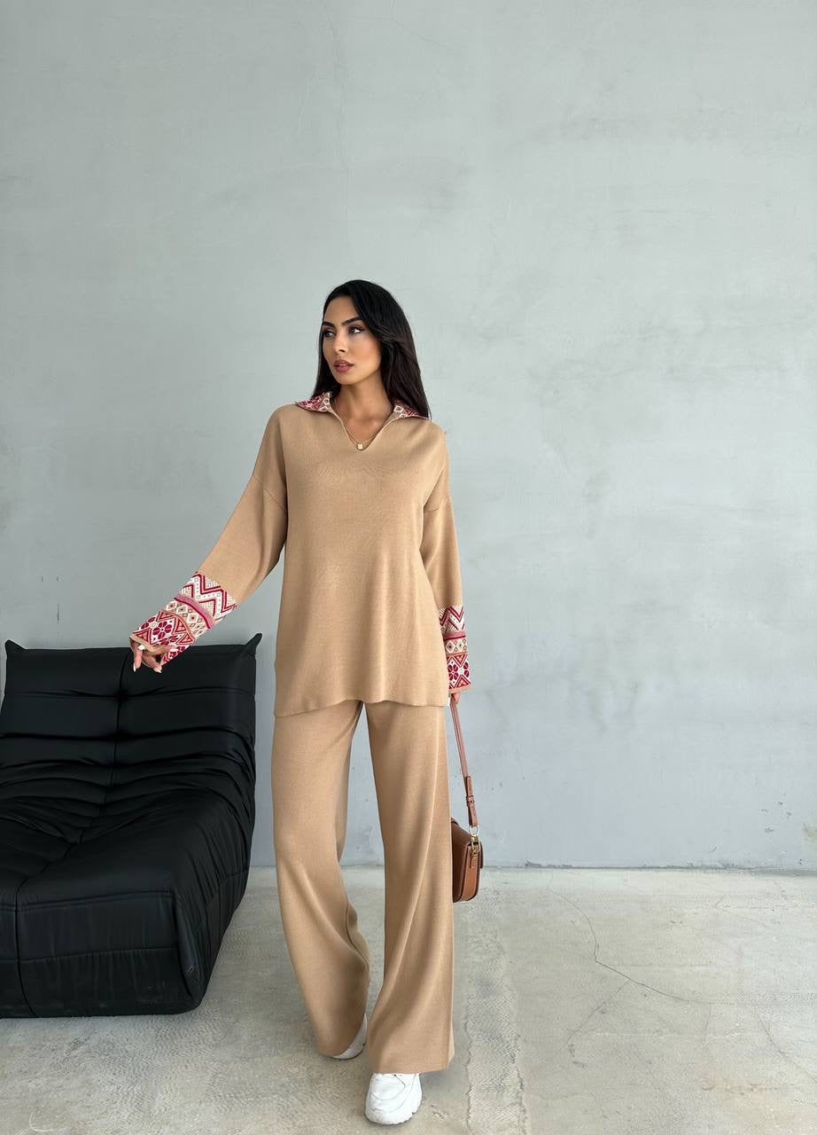 Fleece 2 Piece Tetreez Design Set - Mocha