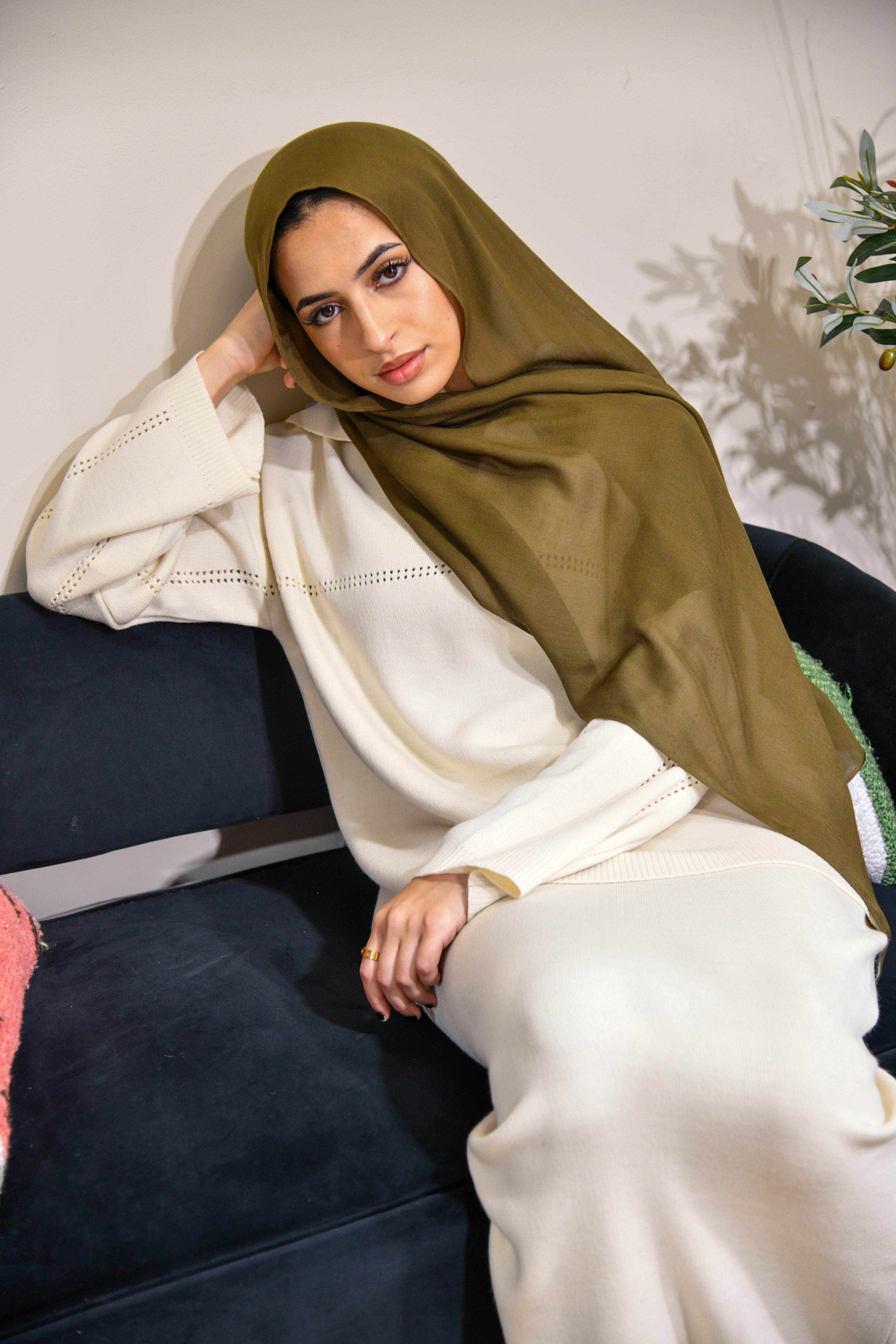 Fleece 2 Piece Skirt Set - Off White