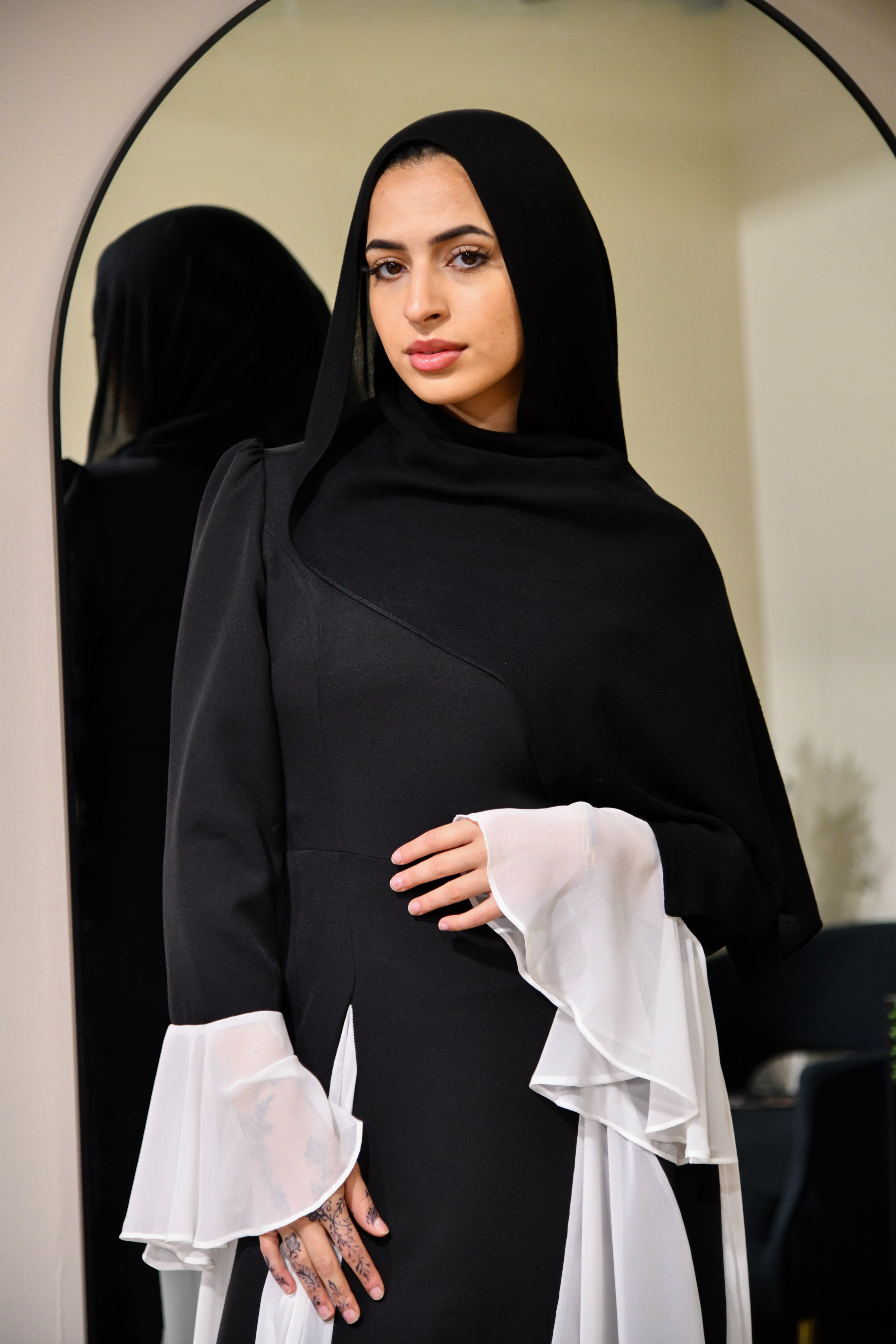 Dual Tone Maxi Dress - Black