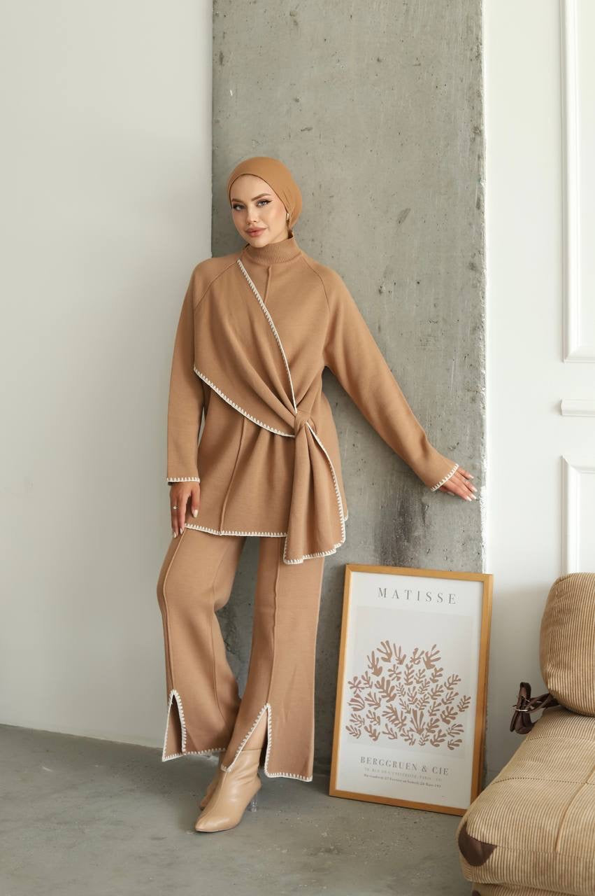 Lara Knitted 2 Piece Set - Mocha