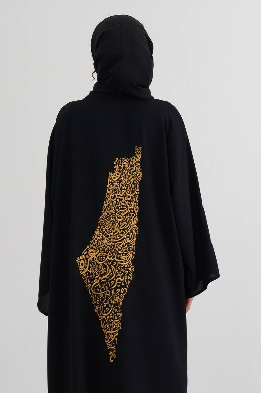 Palestine On The Map Abaya - Black