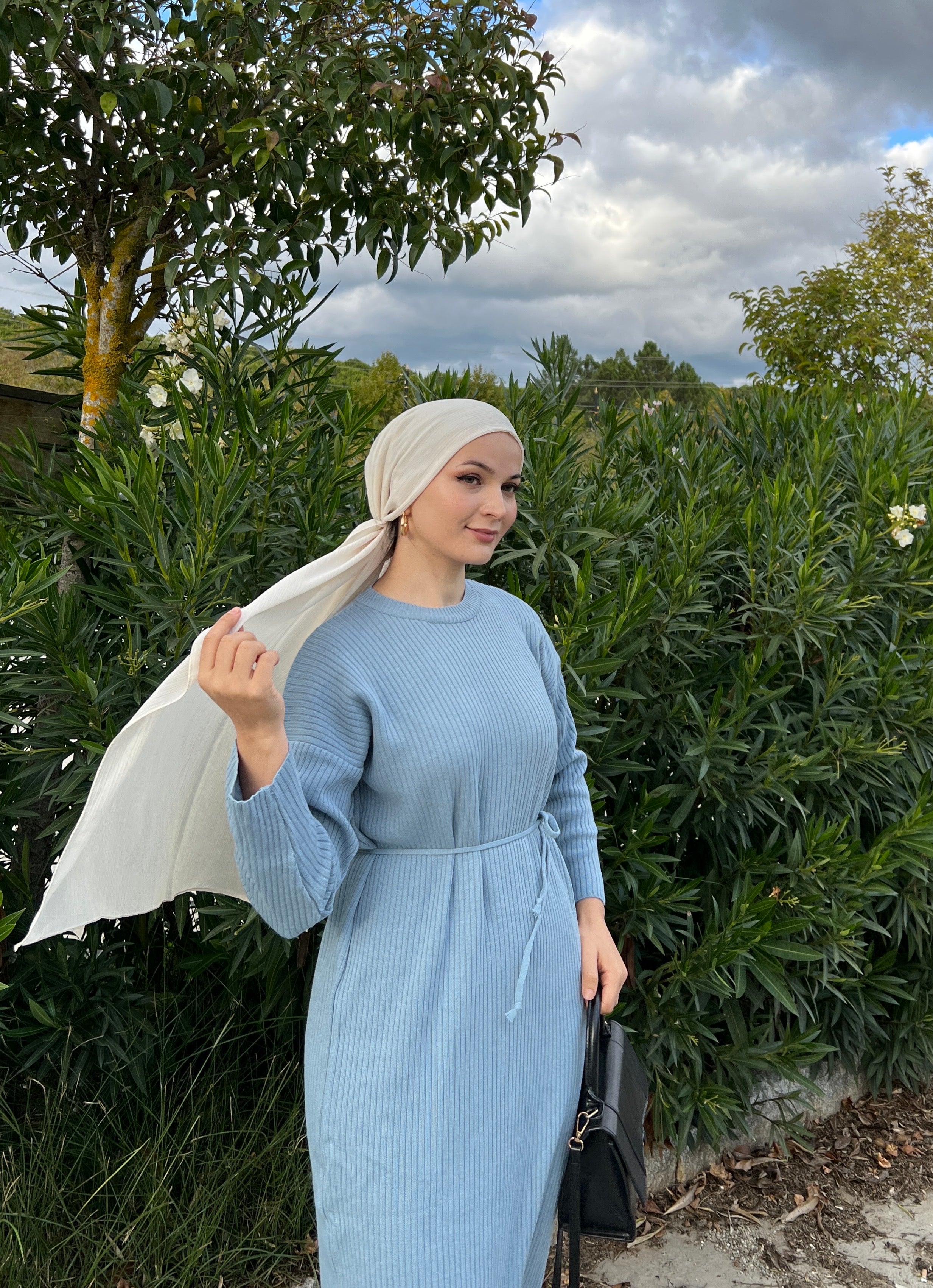 Amelia Knit Dress - Sky Blue