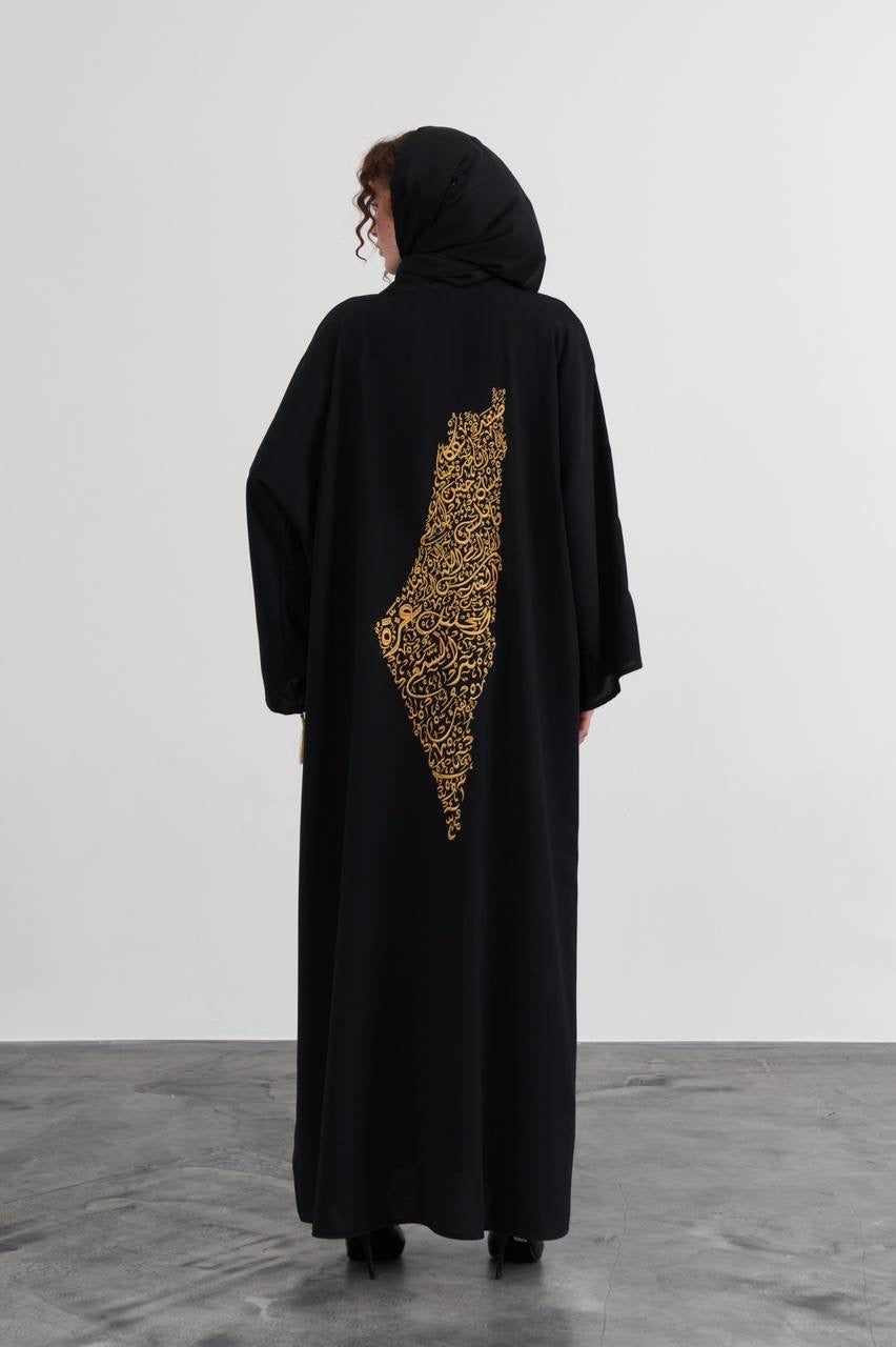 Palestine On The Map Abaya - Black