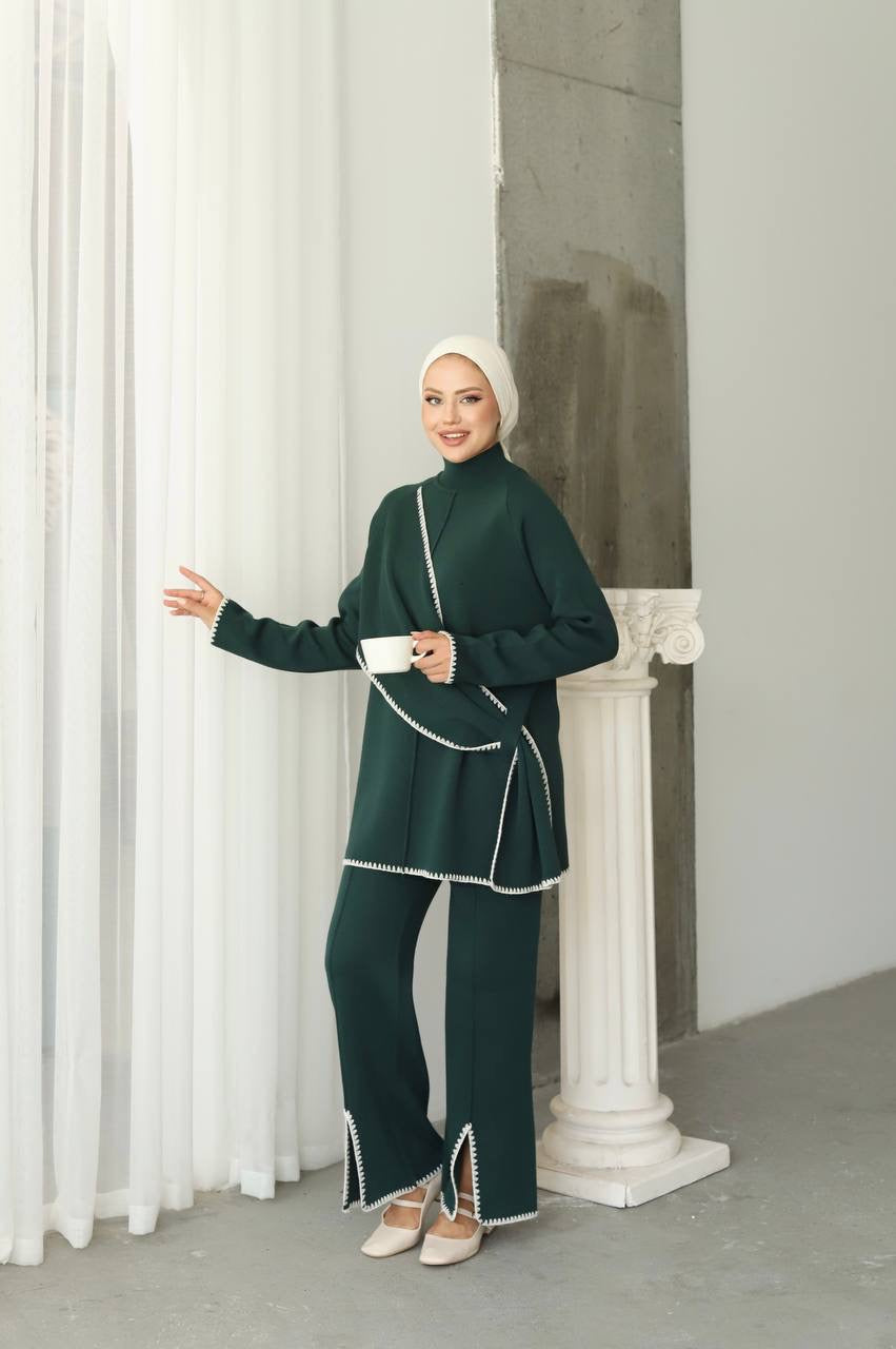 Lara Knitted 2 Piece Set - Emerald