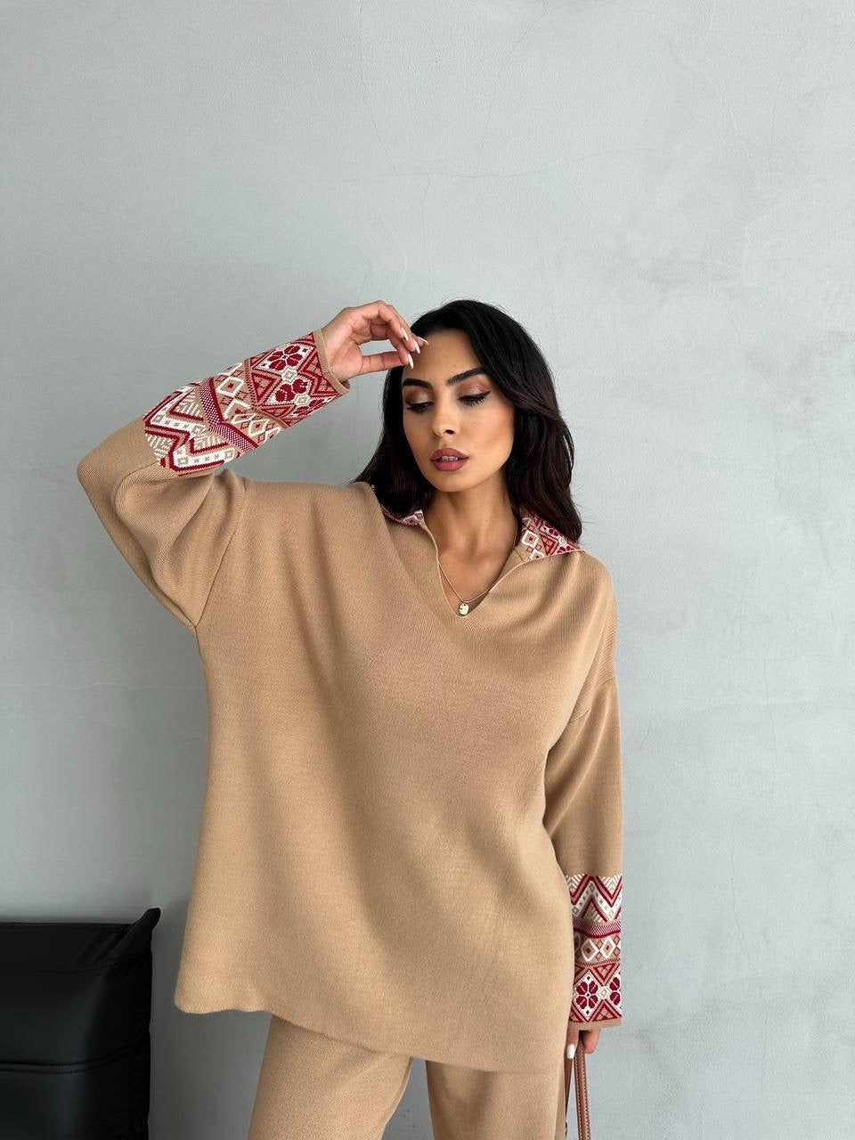 Fleece 2 Piece Tetreez Design Set - Mocha