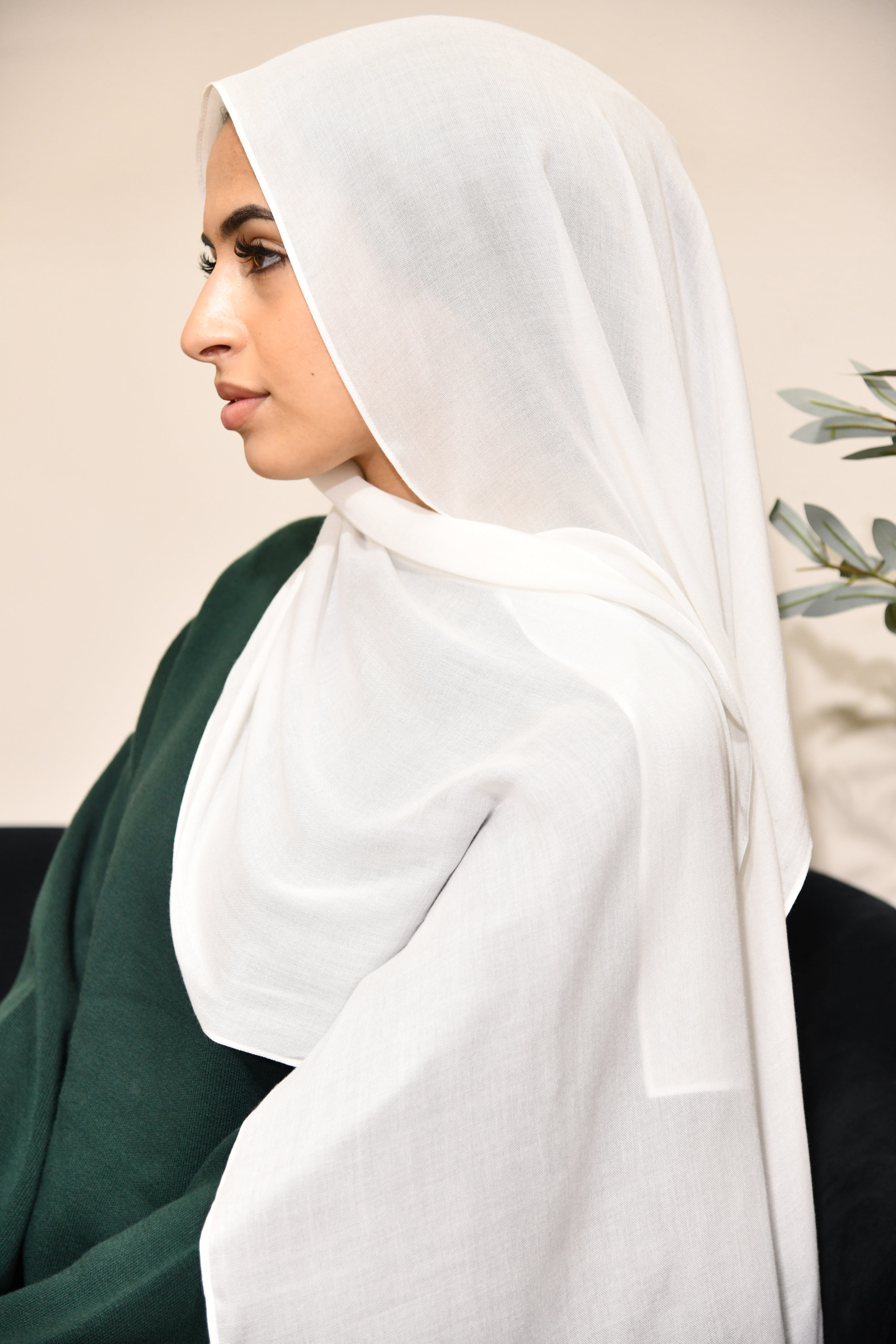 Premium Modal Hijab - Bright White