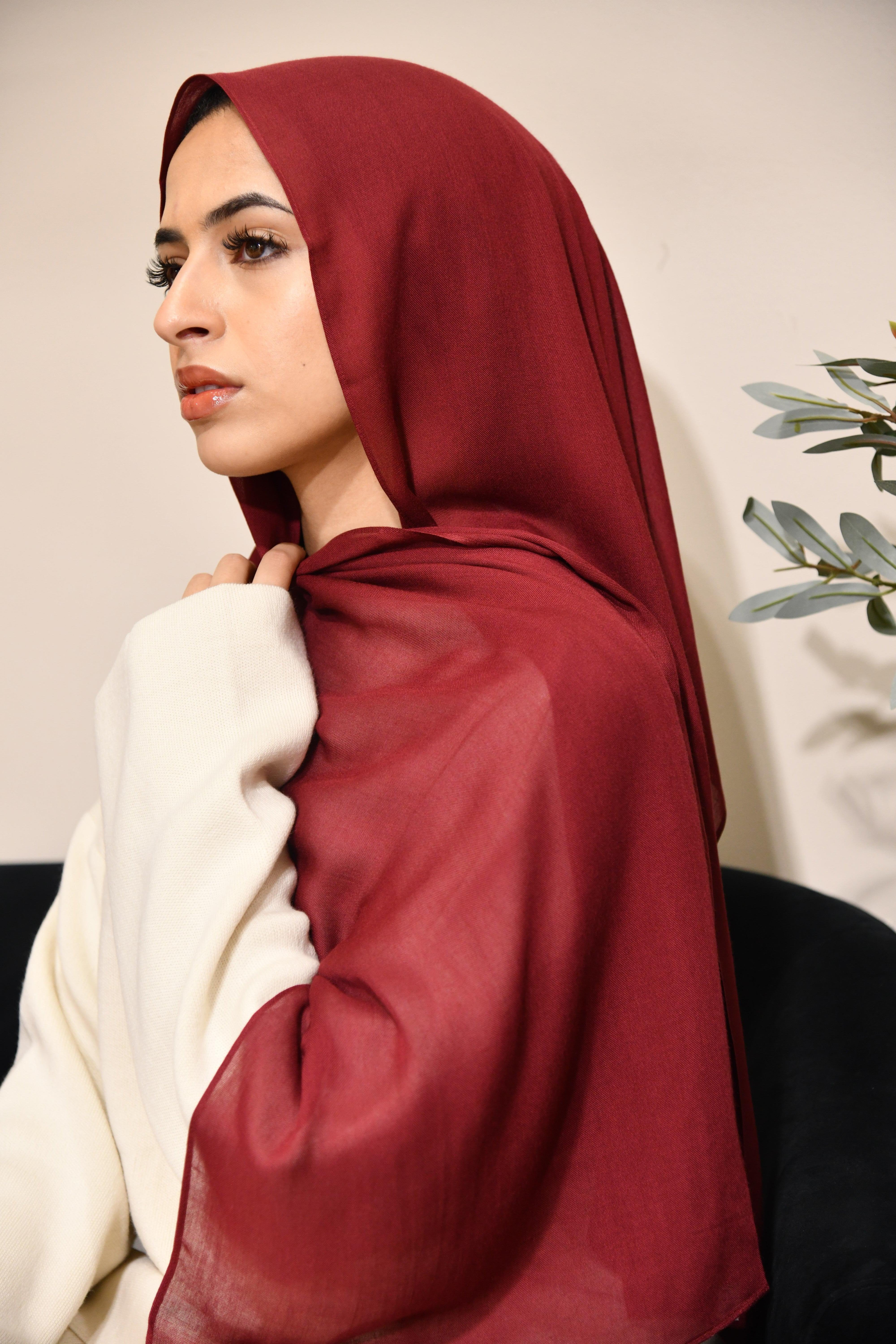 Premium Modal Hijab - Cabernet