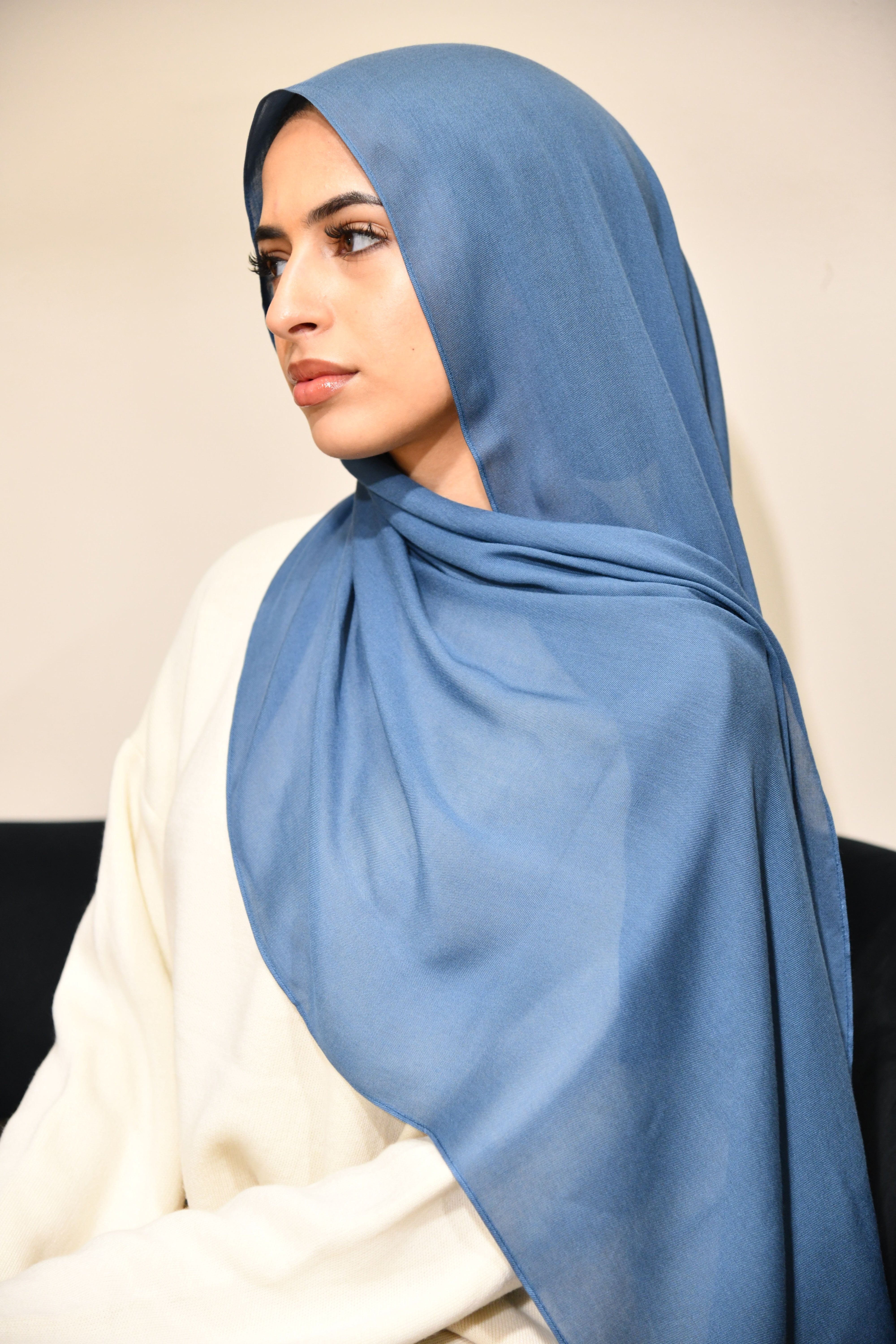 Premium Modal Hijab - Blue Ashes