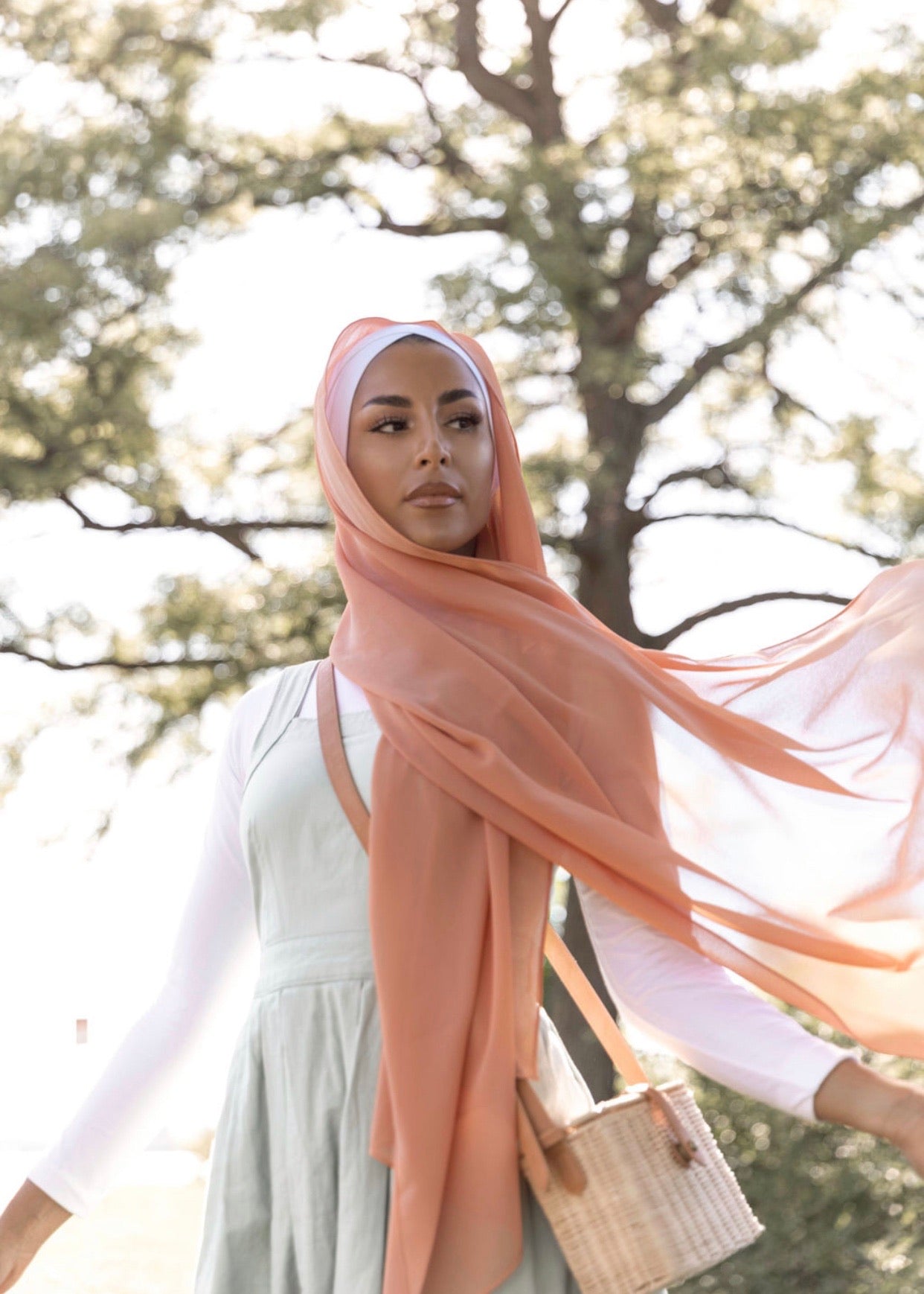 Premium Chiffon Hijab - Salmon