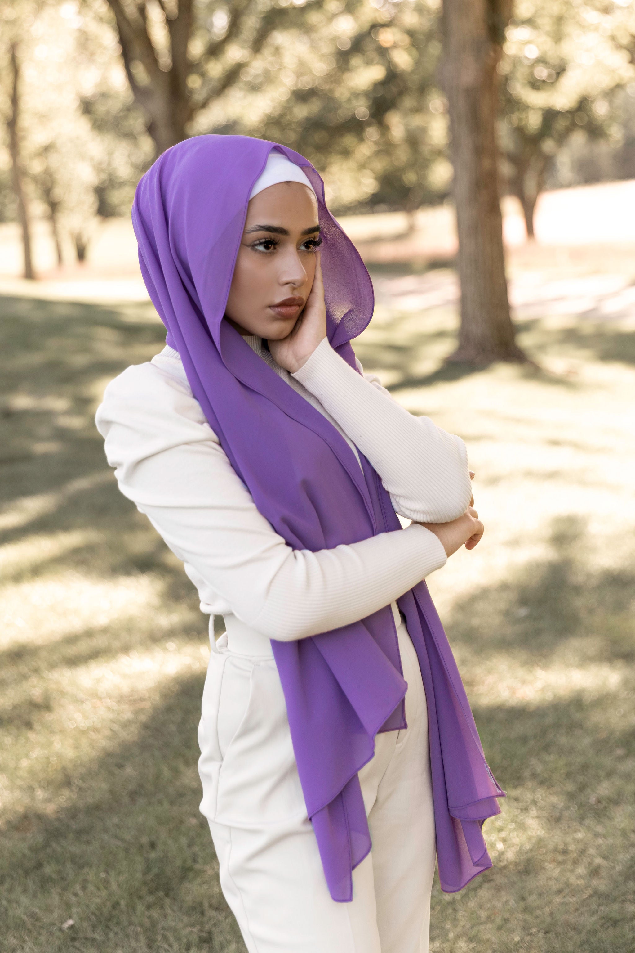 Premium Chiffon Hijab - Grape