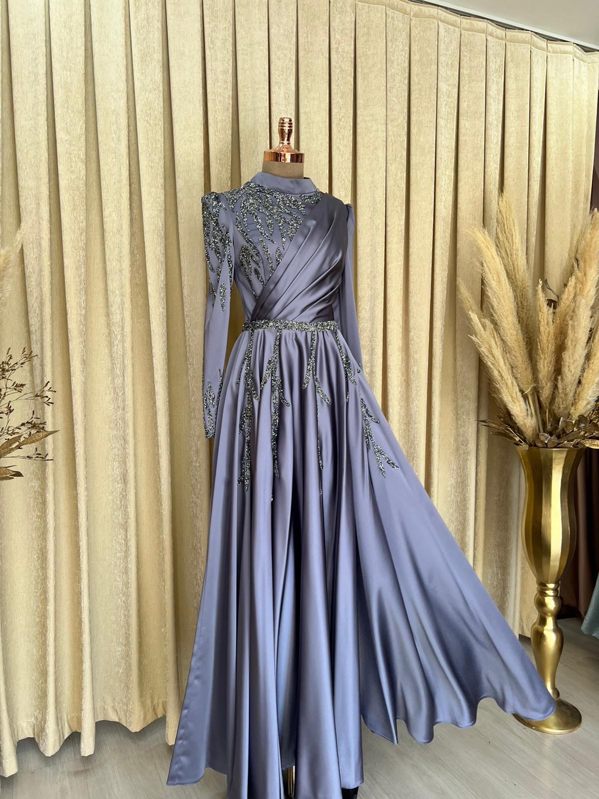 Vers Elegance Evening Gown - Dark Grey