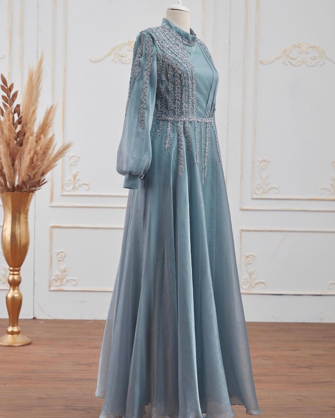 Hannah Elegance Evening Gown - Blue Frost