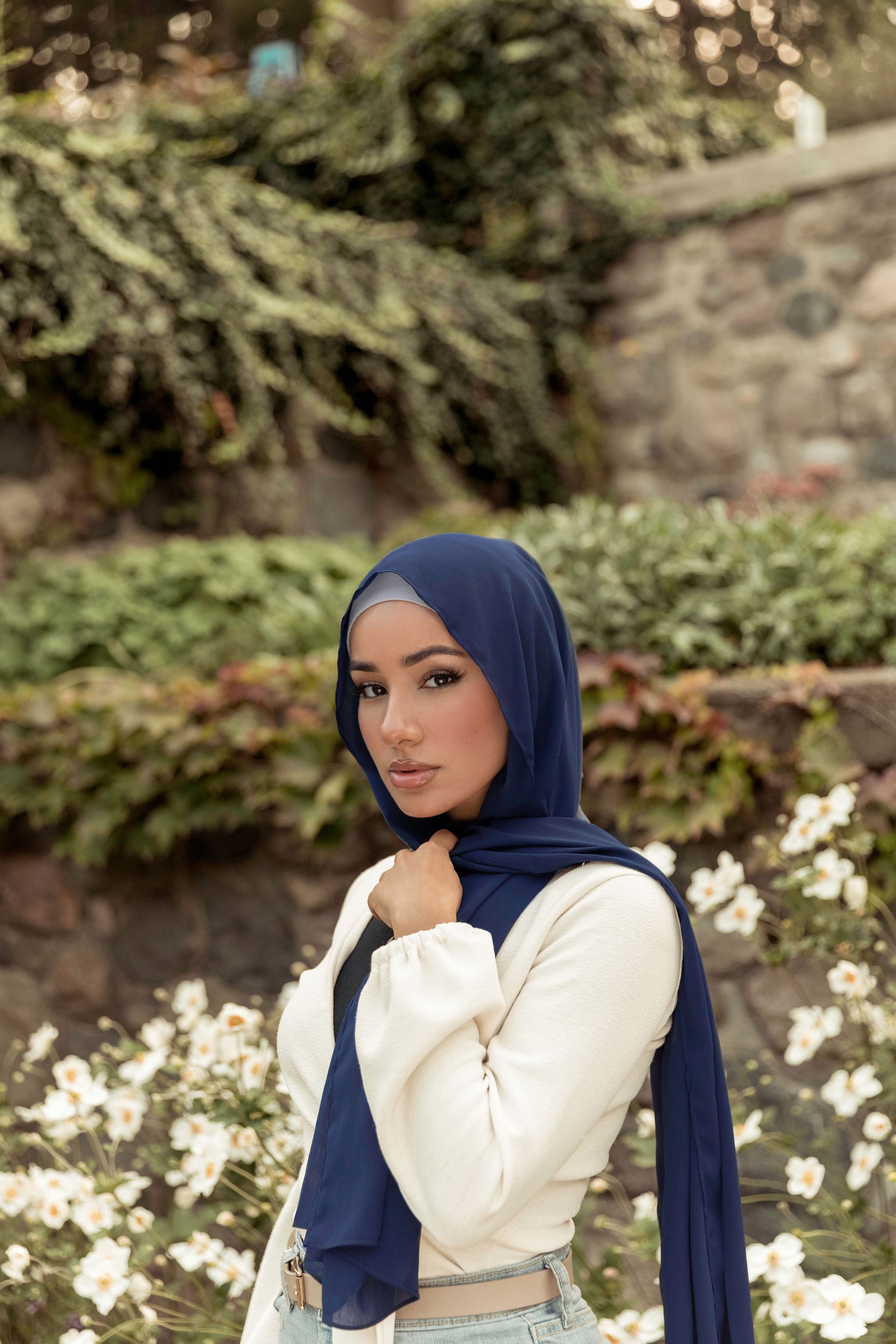 Premium Georgette Hijab - Navy