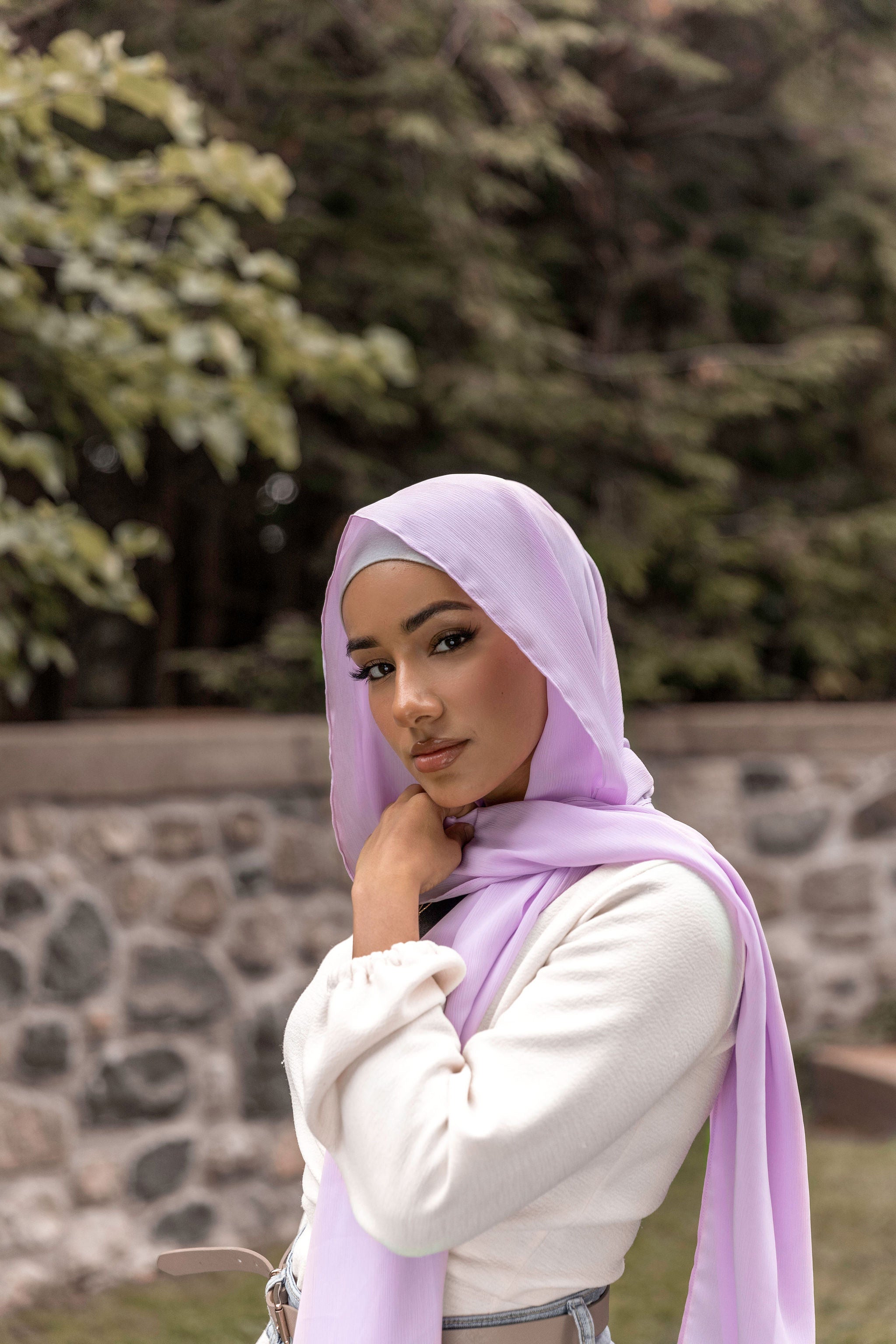 Premium Georgette Hijab - Lilac