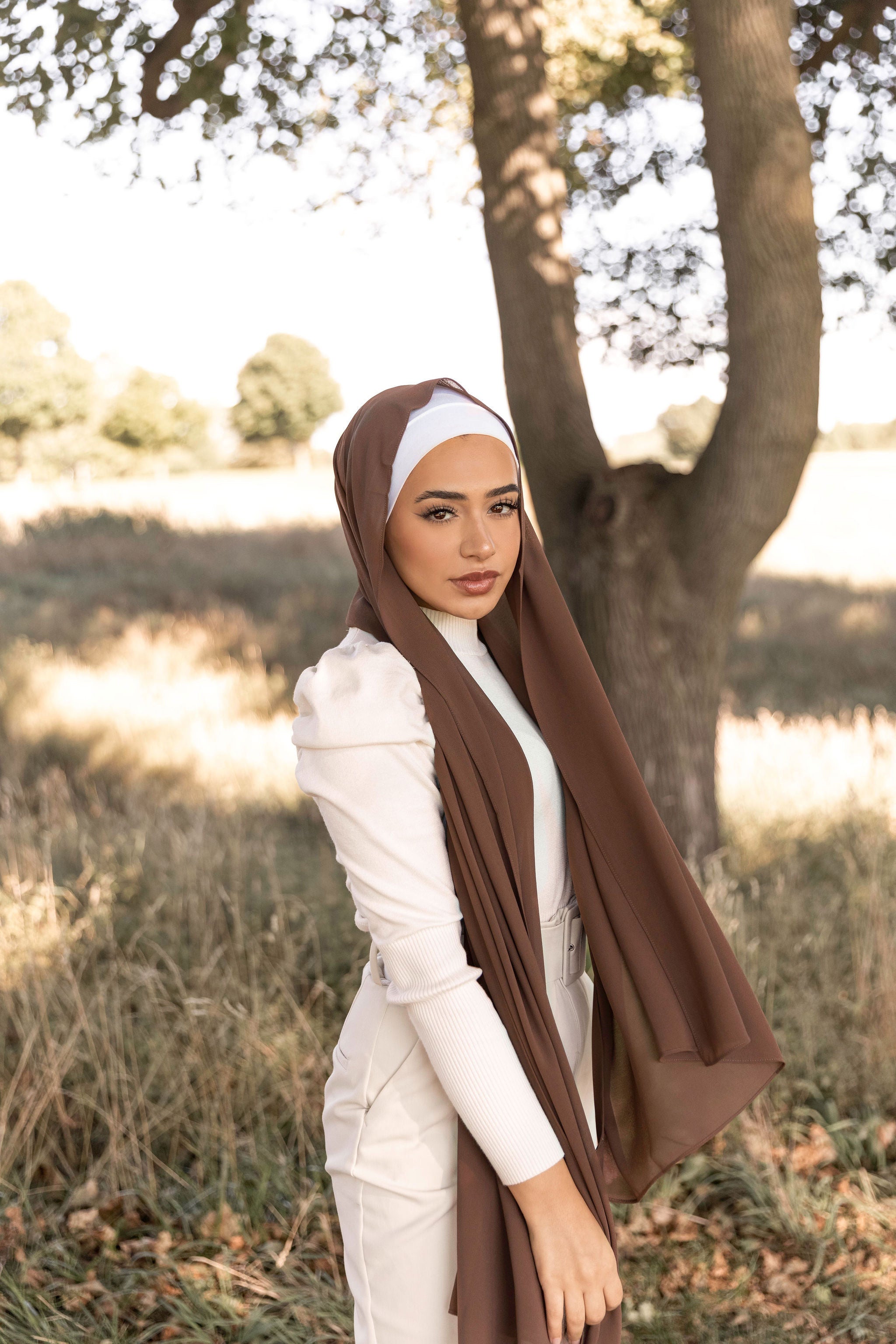 Premium Chiffon Hijab - Ginger Bread