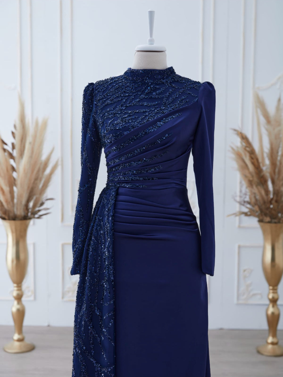 Haifa Elegance Evening Gown - Navy