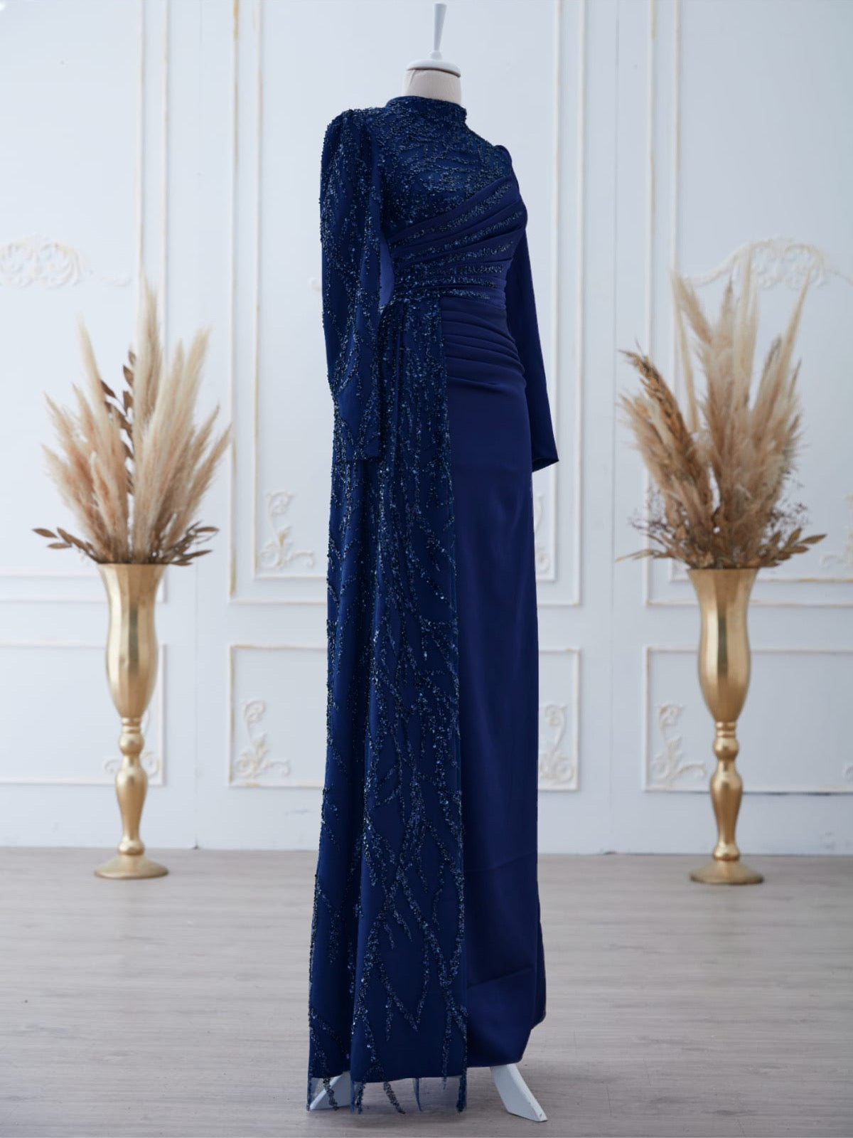 Haifa Elegance Evening Gown - Navy